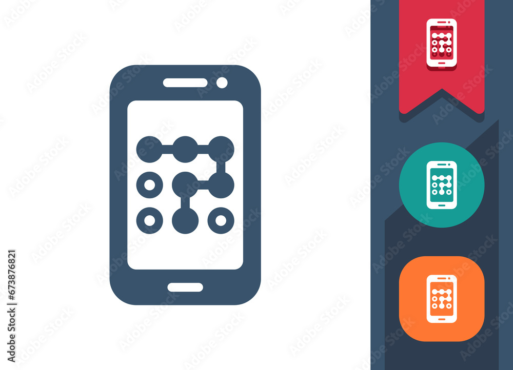 Smartphone Icon. Mobile Phone, Telephone, Security, Lock, Unlock, Pattern Smartphone Icon. Mobile Phone, Telephone, Security, Lock, Unlock, Pattern