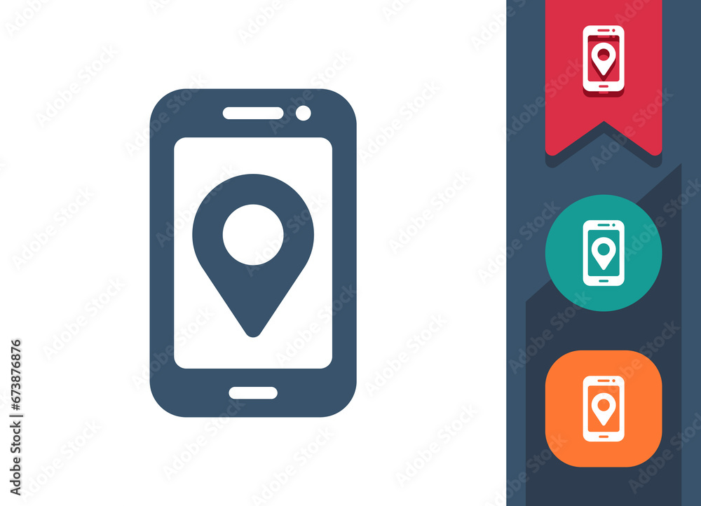 Smartphone Icon. Mobile Phone, Telephone, Location, Map, Destination Smartphone Icon. Mobile Phone, Telephone, Location, Map, Destination