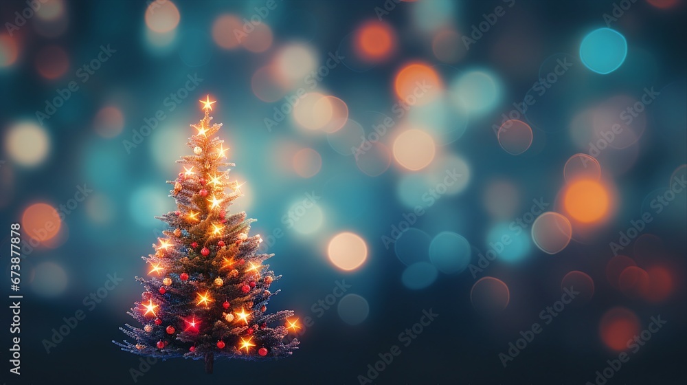 Christmas Tree Abstract Bokeh Background for Festive Designs | Holiday Season Decorative Blur Christmas Tree Abstract Bokeh Background for Festive Designs | Holiday Season Decorative Blur
