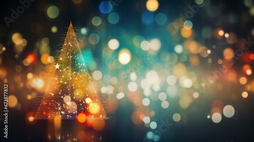 Christmas Tree Abstract Bokeh Background for Festive Designs | Holiday Season Decorative Blur