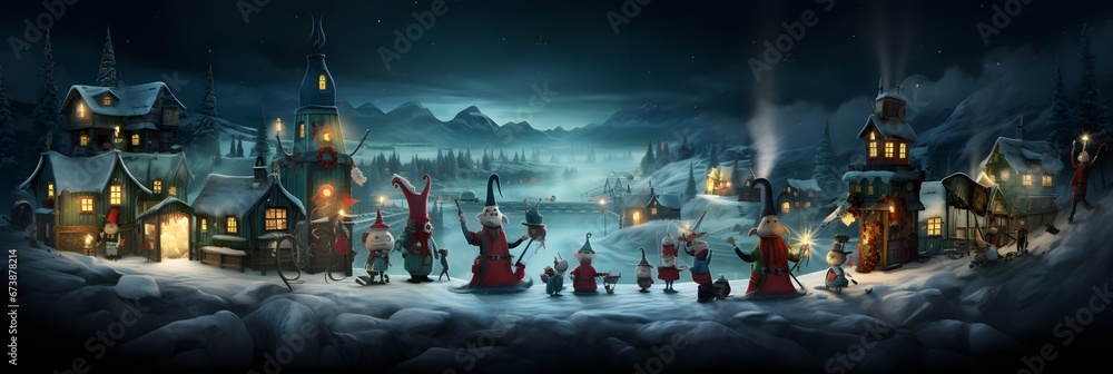 Obraz premium Christmas wide screen background wallpaper illustration design, new years
