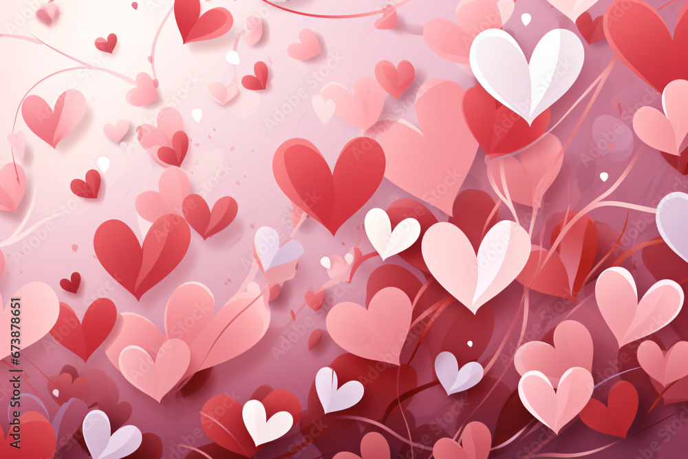 Floating hearts on a dreamy pink gradient background Floating hearts on a dreamy pink gradient background