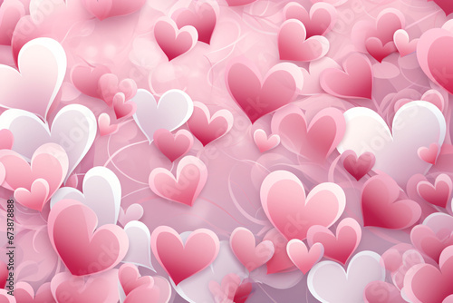 Hearts entwined in soft pink waves of texture