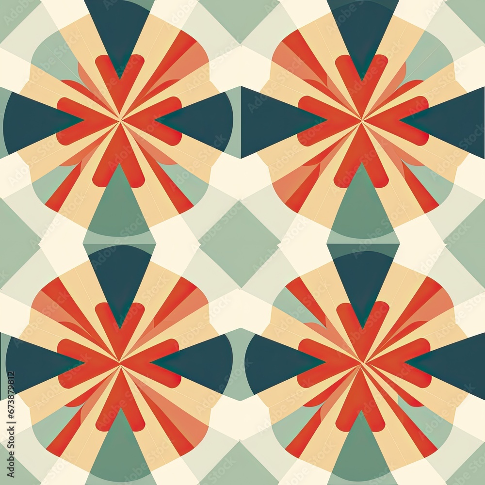 Abstract minimal background with simple retro, vintage, colorful, trendy, and fun patterns, perfect for printing tile and pattern.