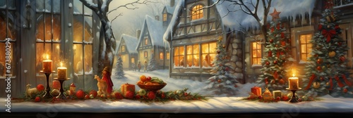 Christmas wide screen background wallpaper illustration design  new years