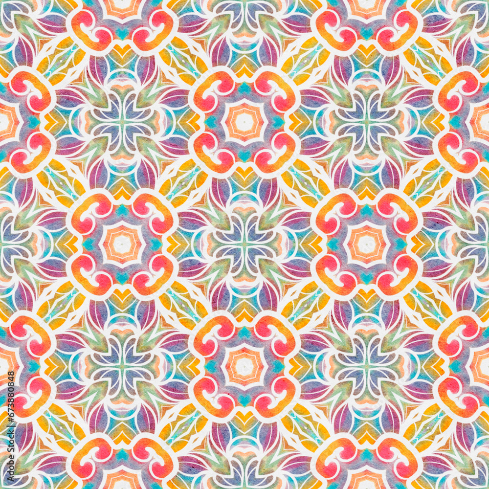 Seamless pattern with stylized ethnic pattern. Hand-drawn illustration. Seamless pattern with stylized ethnic pattern. Hand-drawn illustration.