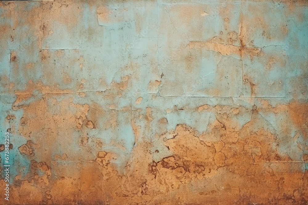 Old grunge copper bronze rusty texture background illustration. AI generative. - obrazy, fototapety, plakaty 