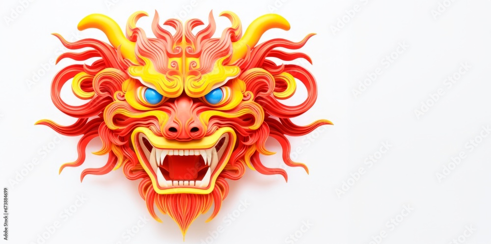 china red  dragon, traditional chinese dragon on red background , happy new year 2024 , year of dragon, background banner with copy space for text, Chinese zodiac symbol, Lunar new year concept.