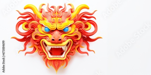 china red  dragon, traditional chinese dragon on red background , happy new year 2024 , year of dragon, background banner with copy space for text, Chinese zodiac symbol, Lunar new year concept. © XC Stock