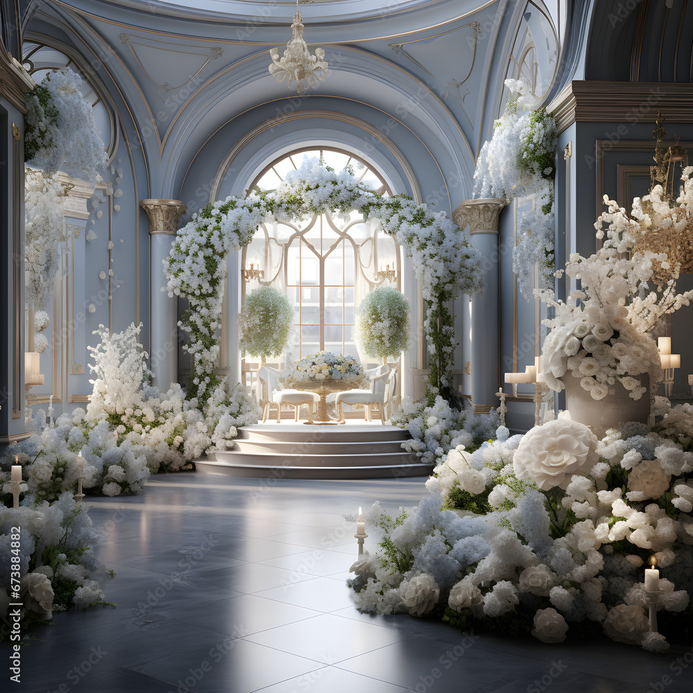  Breath-taking stunning interior in white, gold architecture, church, interior design