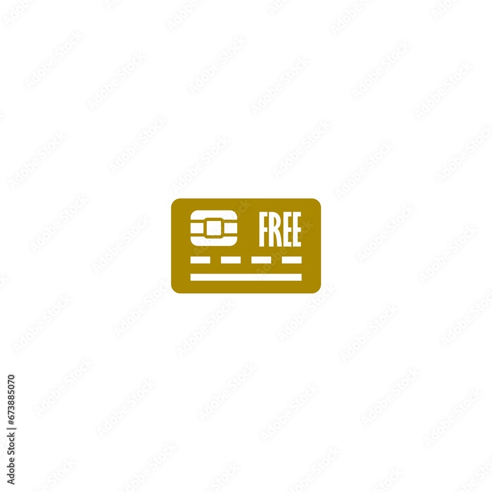Free gold card icon isolated on white background Free gold card icon isolated on white background