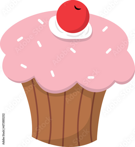 Pastelillo estilo cartoon color plano.