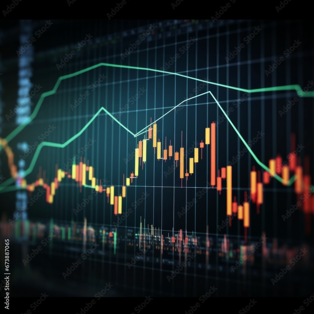 Stock market investment trading graph in graphic concept suitable for financial investment or Economic trends business idea.