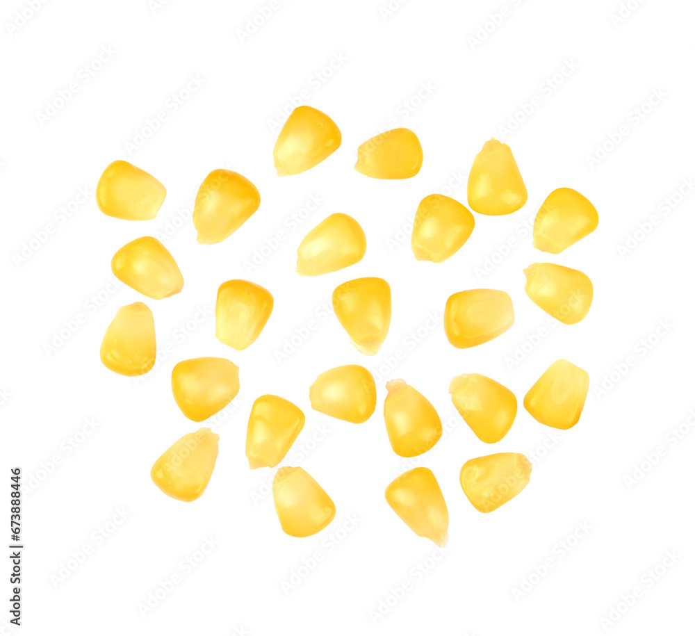 Fototapeta premium Delicious corn seeds on transparent png
