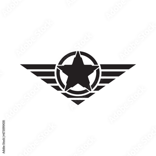 Military rank icon logo vector design template