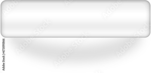 Rectangle neumorphic transparent glass button, Minimal button realistic shadow.