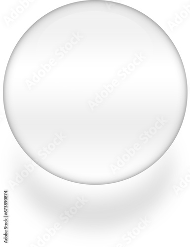 Circle neumorphic transparent glass button, Minimal button realistic shadow.