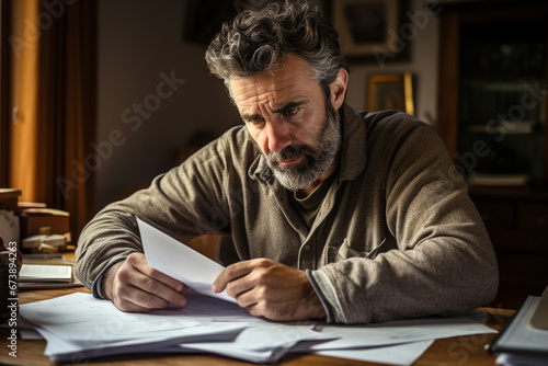 A man is doing paperwork related work.