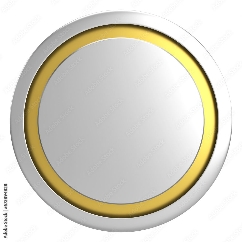 3D circle button. Empty button. 3D illustration. 3D circle button. Empty button. 3D illustration.