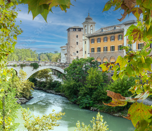 Εκτύπωση καμβά Ospedale Fatebenefratelli - Isola Tiberina- in Rome, Italy