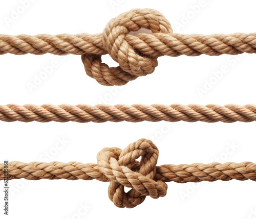 Set straight rope isolated on transparent or white background, PNG
