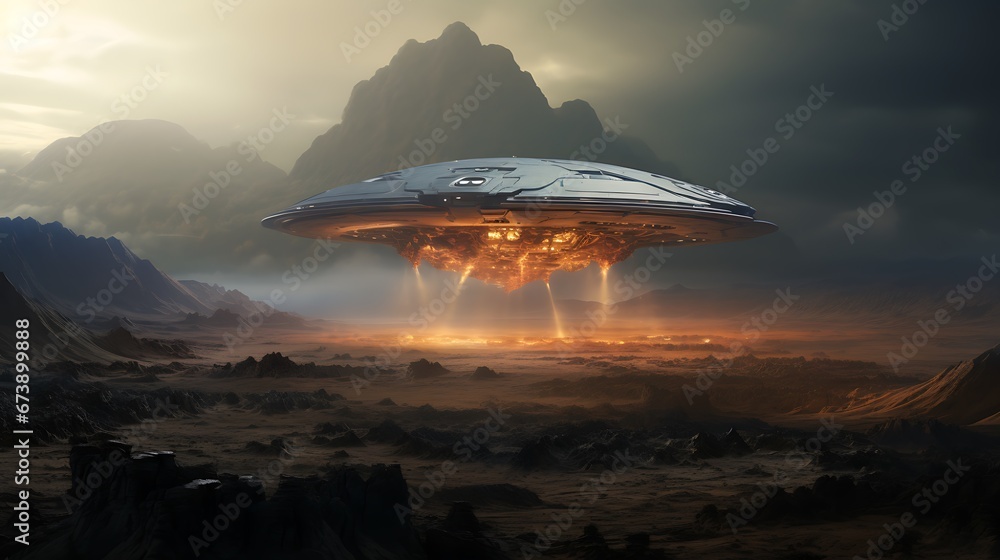 a spaceship landing on an alien planet a spaceship landing on an alien planet