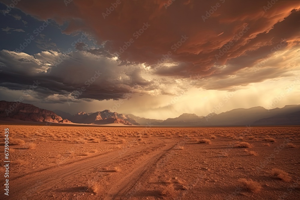 Desert with dry soil Desert with dry soil