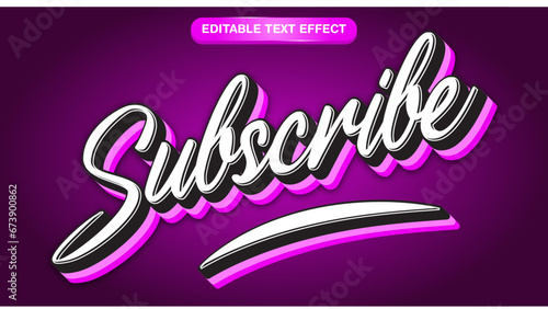 Subscribe 3d editable text effect Template
