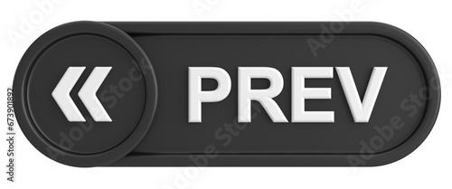 Fotografie Previous button. Back button. 3D illustration.