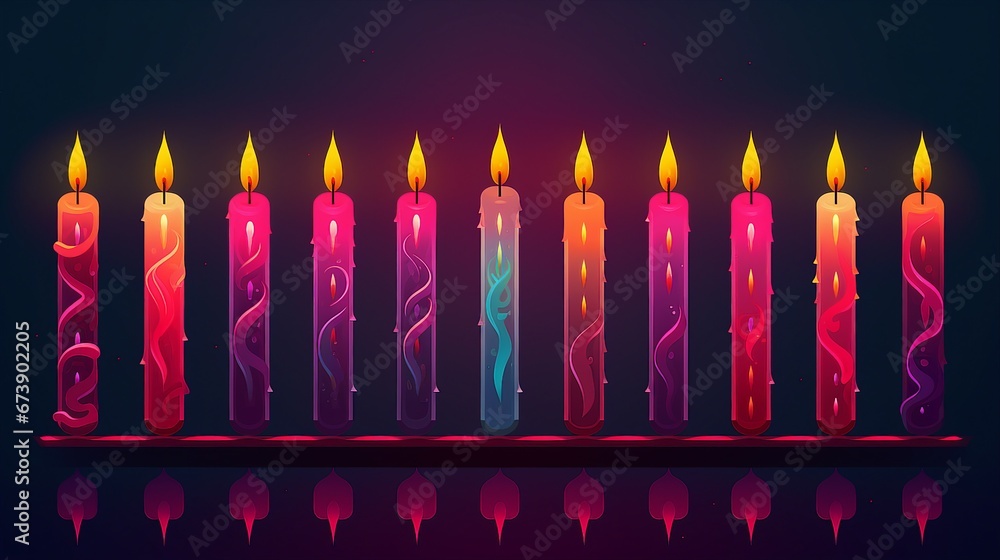Flat Design Advent Candles Set for Festive Holiday Decorations Isolated Vector Illustration Flat Design Advent Candles Set for Festive Holiday Decorations Isolated Vector Illustration