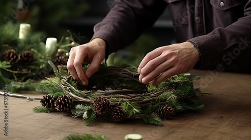 Advent Wreath Crafting: Fir Branch Florist Design for Seasonal Decoration