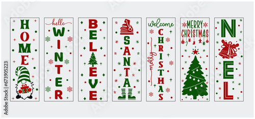 Christmas Porch Sign Door SVG Design Bundle