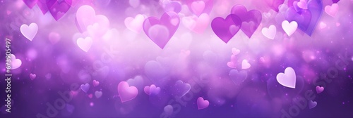 Sparkle Heart: Abstract Purple and Lilac Background with Hearts - Mother's Day, Valentine's Day, Birthday, Christmas Concept