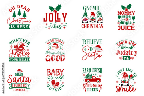 Christmas SVG T- shirt Design Bundle new year SVG  Winter SVG Design, Santa SVG Design