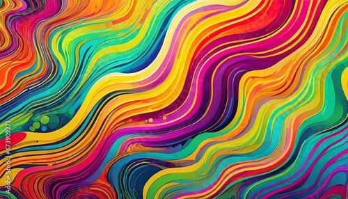 Colourful abstract vibrant gradient liquid art illustraion background with copy space 