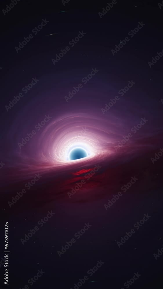 Video Stock Interstellar black hole with glowing accretion disk and singularity nucleus. Concept
