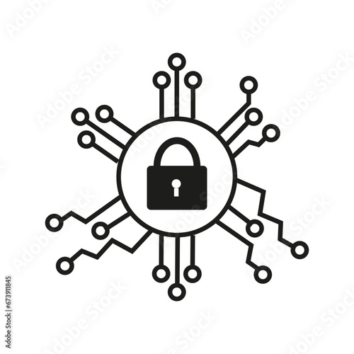 Cyber security icon vector, cyber security flat icon isolated on white background.