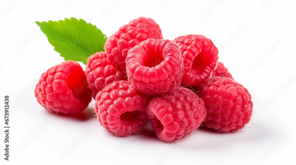 Raspberries on Isolated White Background Raspberries on Isolated White Background