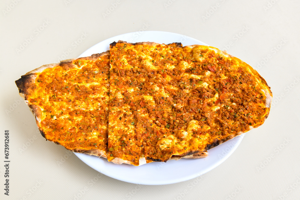 Turkish foods ; Turkish pizza -Lahmacun. Urfa bol acili lahmacun. Kasarli lahmacun. Turkish foods ; Turkish pizza -Lahmacun. Urfa bol acili lahmacun. Kasarli lahmacun.