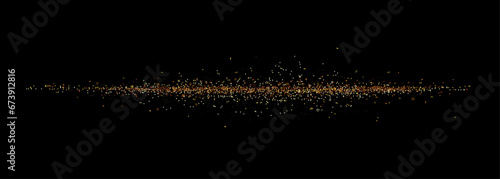 abstract Golden glitter particle line
