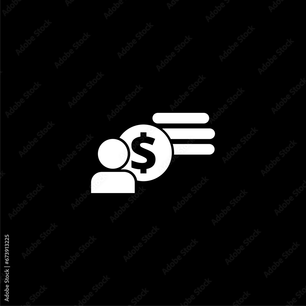 Business person icon. Bank symbol. Business person sign icon isolated on black background Business person icon. Bank symbol. Business person sign icon isolated on black background