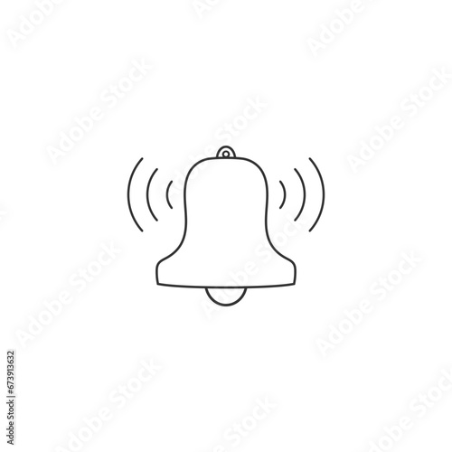 Bell linear vector icon flat sign