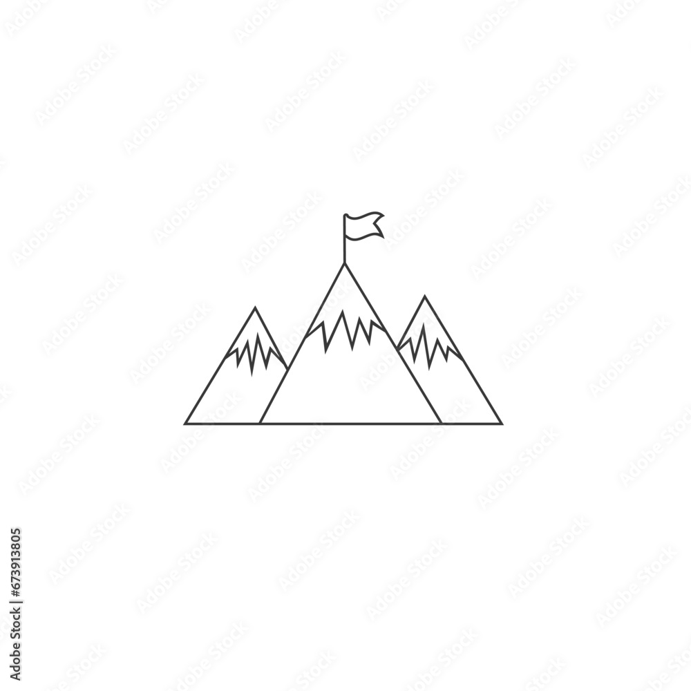 Businessman standing on the top of mountain holding a flag, Business concept of victory and success, Icon design vector illustration Businessman standing on the top of mountain holding a flag, Business concept of victory and success, Icon design vector illustration