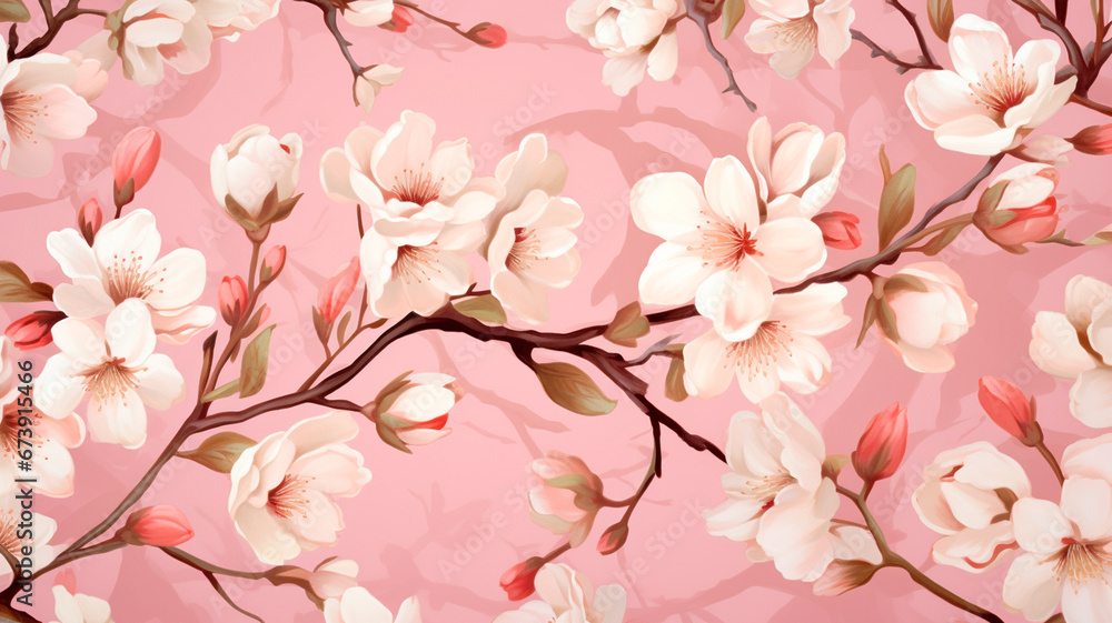 seamless floral pattern with pink flowers seamless floral pattern with pink flowers