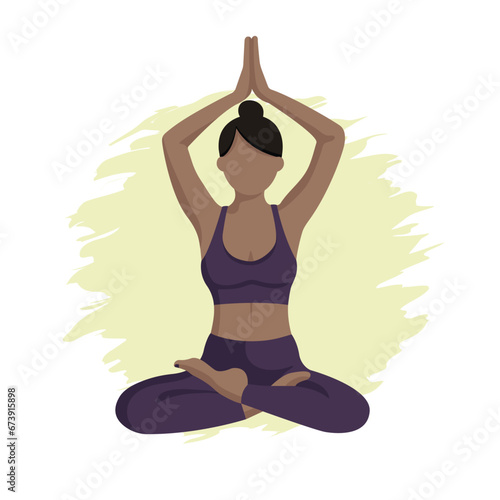 Woman in yoga pose. Vector illustration
