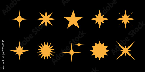 set of gold star element
