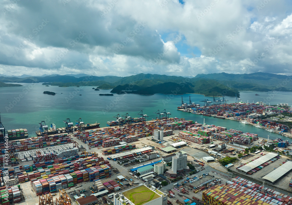 Obraz premium Yantian Port Free Trade Zone, Shenzhen City, Guangdong Province, China