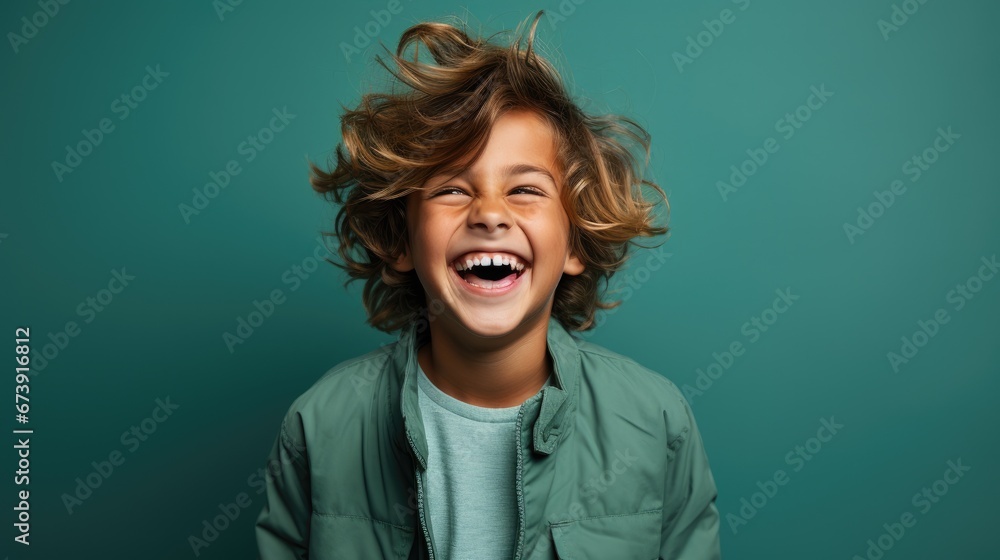 Portrait of a cute little boy laughing , isolated on colorful background. Portrait of a cute little boy laughing , isolated on colorful background.