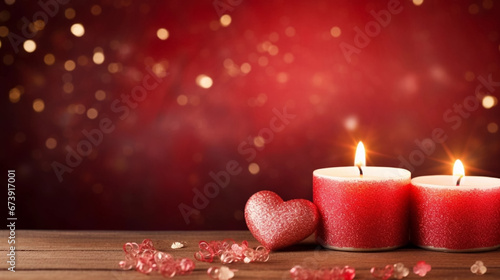 copy space, stockphoto, romantic background for valentine, some burning candles. Background design for invitation card, greeting card for valentine’s day. Valentines day. Copy space available.