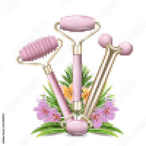 Face massage Gua Sha rollers tools composition